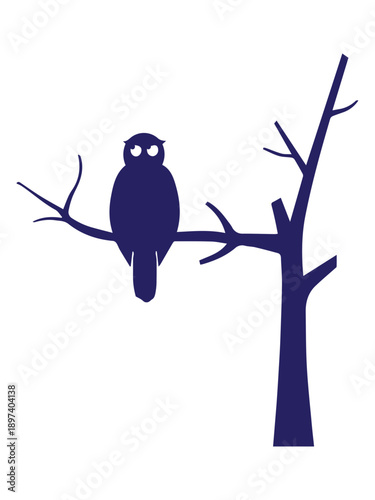 Stylized Owl on Branch