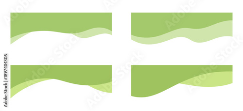 A set of shapes for bottom dividers, footers with a wavy edge, vector illustration, flat design. Abstract graphic modern background element for the title, web page, application design