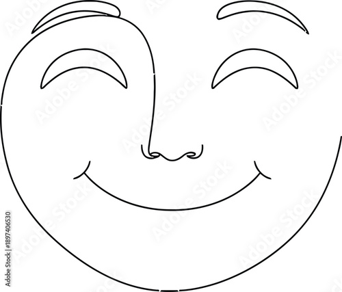 Happy face with closed eyes and smile