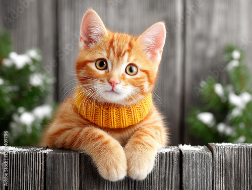Cat in winter season