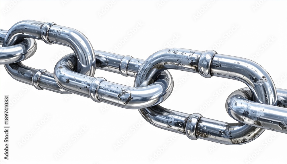 Obraz premium Shiny Metal Chain Close Up