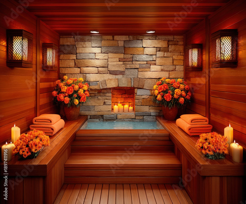 Indoors sauna room