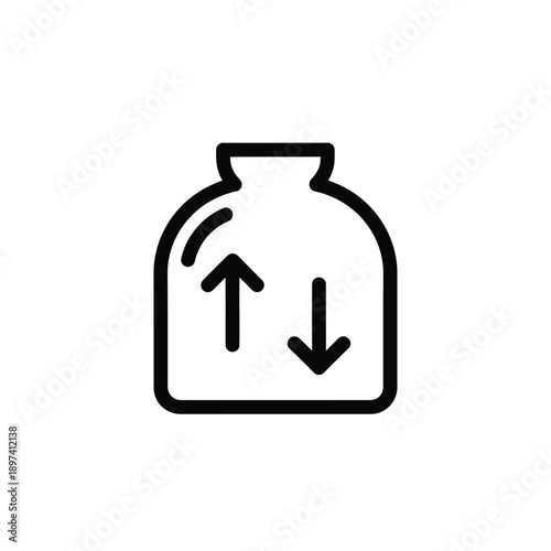 Air circulation in terrarium icon in outline style. vector illustration of ventilation in enclosed plant environment. balanced ecosystem symbol. isolated on white background