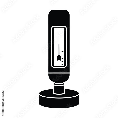 Aquarium thermometer scale icon isolated on white background with temperature indicator for water tank maintenance equipment aquatic pet supply glass heater measuring device and professional tool