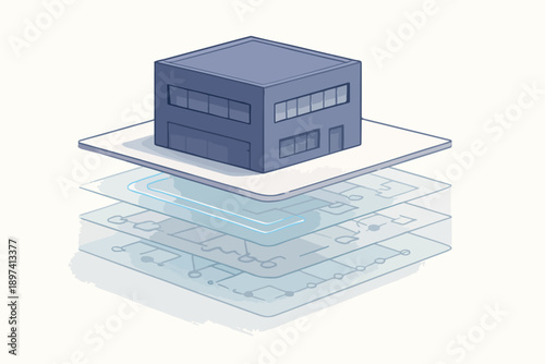 Invisible Business Infrastructure and Operational Systems Architecture illustration