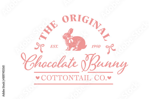 The Original Chocolate Bunny Vintage Confectionery Brand Label Design
