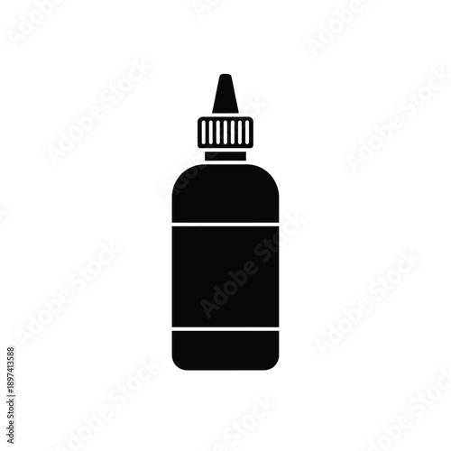 Bottle with a dropper and a label area, suggesting liquid product, medicine, or laboratory chemical for dispensing and precise application