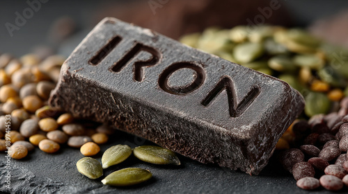 Text "IRON" on a chalkboard...