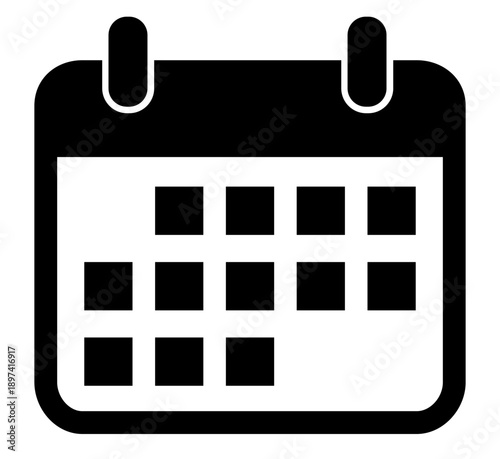 Calendar icon with dates, event planning, schedule