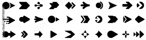 Bullet points set, bullet point symbols, List icons with different geometric shapes