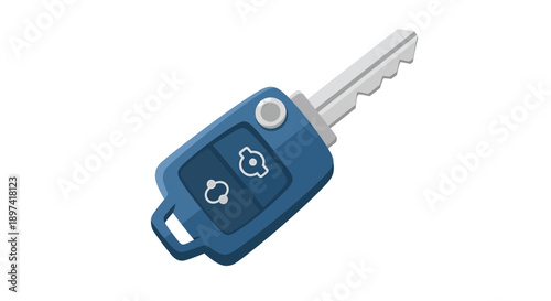 Car key image, vector illustration, security concept, access, remote control, automotive, technology, design.