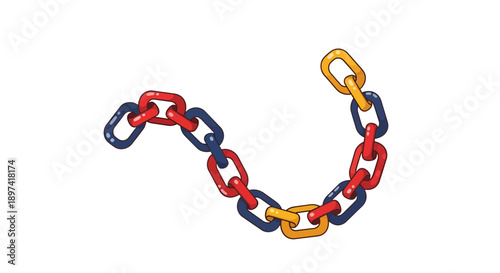 Chain links image, vector illustration, colorful design, connection concept, isolated graphic