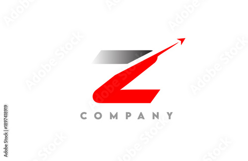Modern dynamic Z letter logo bold with integrated arrow swoosh gray to black gradient base clean vector style for tech business and corporate branding