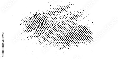 A vintage grunge vector illustration featuring a black and white ink splash texture with a fingerprint silhouette and dirty paint splatter art elements on a textured wallpaper design