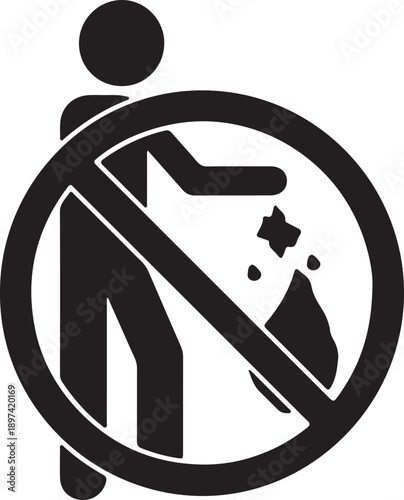 No littering sign indicating prohibition of throwing trash in a public place