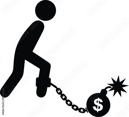 debt silhouette icon vector illustration