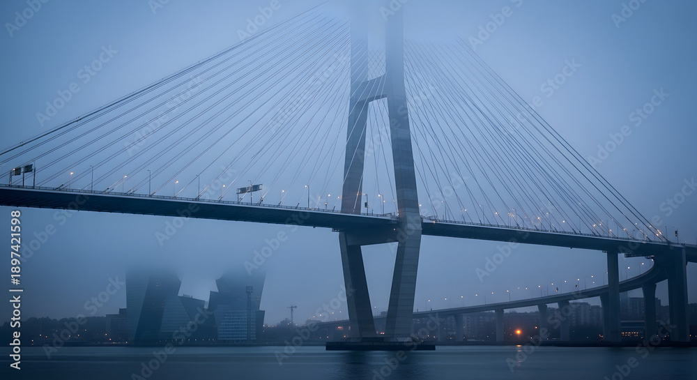 Fototapeta premium hanging bridge in the city