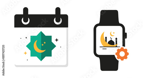 ramadhan icon set vector illustration