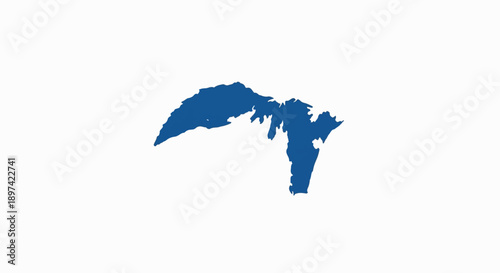 Silhouette of the Upper Peninsula of Michigan on a white background