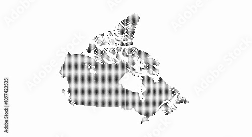 Dotted map of Canada, a northern North American country