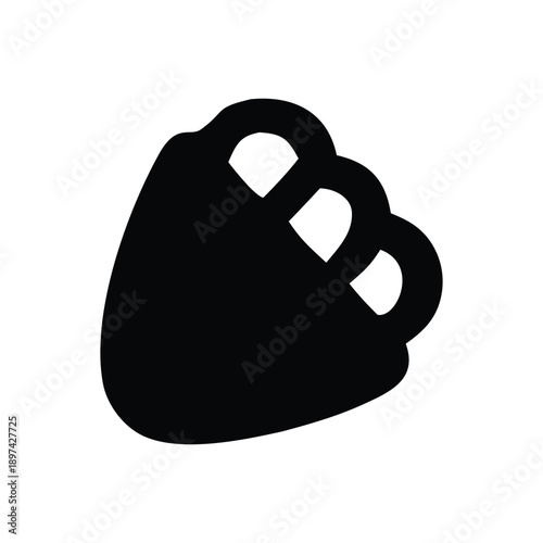Minimalist black silhouette depicting a stylized hand or paw, possibly forming a gentle grip or wave, ideal for abstract graphic design and unique branding elements