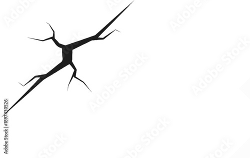 Abstract black jagged lines branch out across a white background