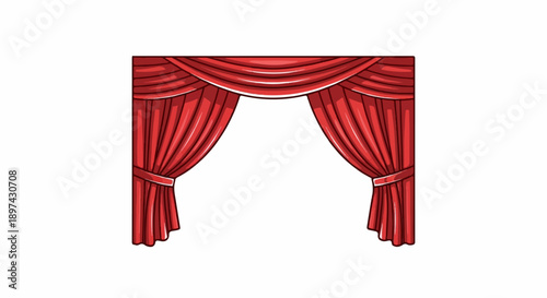 Red velvet theater drapes pulled aside revealing a blank stage