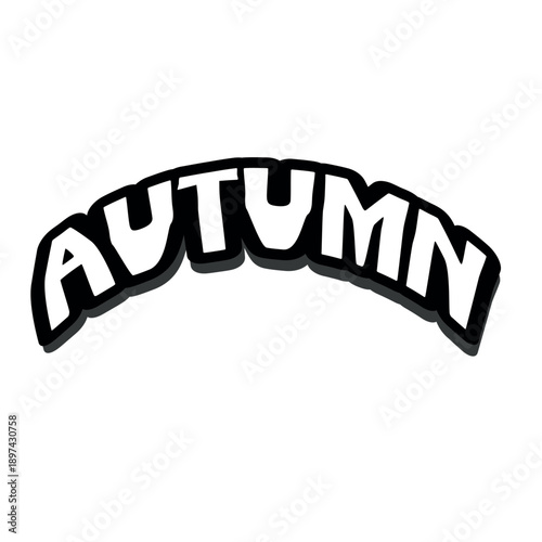 Autumn typography vector art illustration on white background.