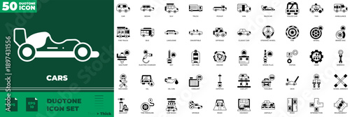 Cars Duotone Editable Icons set