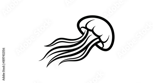 Stylized jellyfish illustration on white