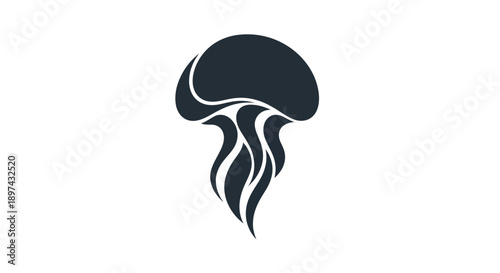 Stylized jellyfish illustration on white
