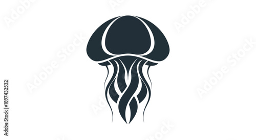 Stylized jellyfish illustration on white