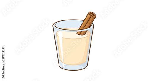 Eggnog drink illustration, vector style graphic, for holiday season, festive design, christmas