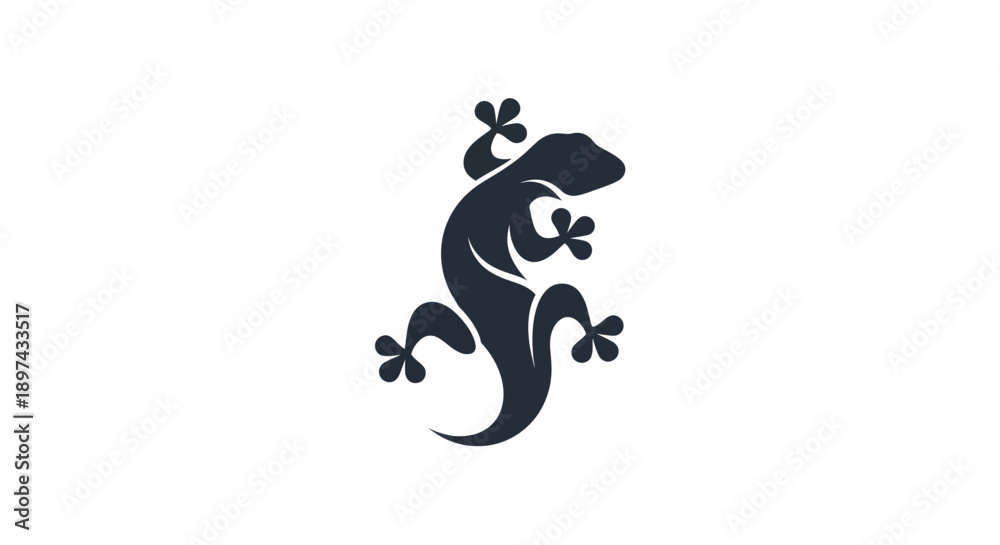 Fototapeta premium Stylized gecko silhouette on white background