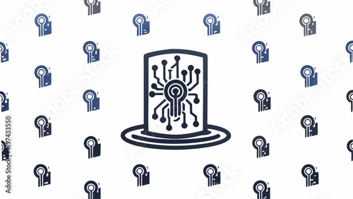 Innovative technology concept with circuit board design on a hat