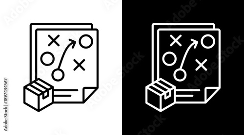 Strategy White Icon Set Design