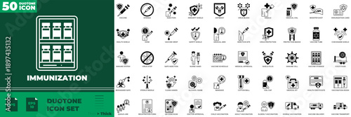 Immunization Duotone Editable Icons set
