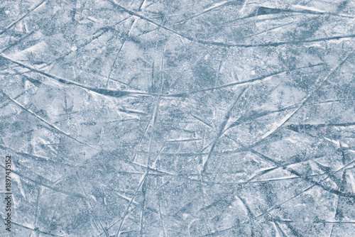Photography Ice hockey rink texture with skate marks or scratches