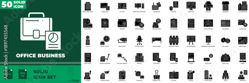 Office Business Solid Editable Icons set