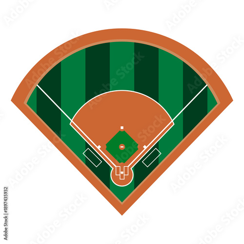 Baseball field dimension vector illustration