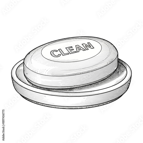 Bar of Soap on a Soap Dish.