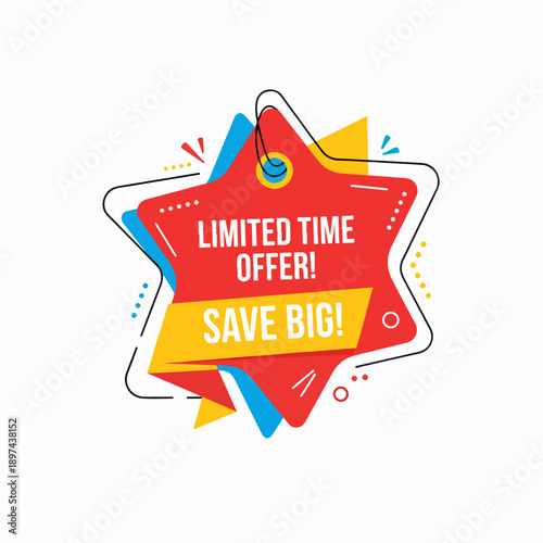 Special offer chat message. Speech bubble discount with stripes. Burst text balloon. Vector