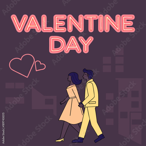 Valentine day decorative word design with sparkle