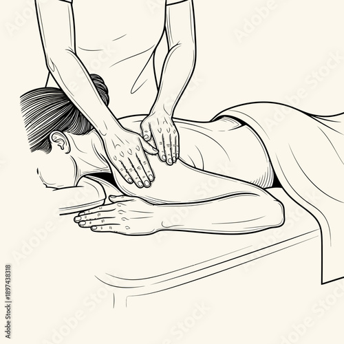 Woman receiving a relaxing back massage at a spa 1.