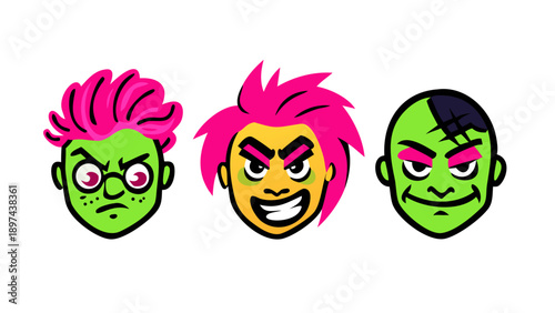 Expressive Emoticon Ensemble: Vibrant & Quirky Digital Personas.