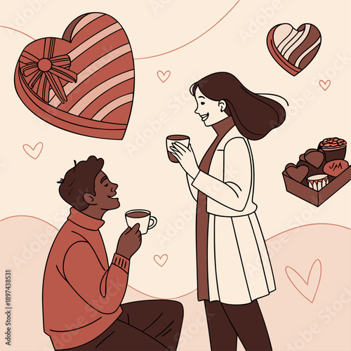 Chocolate themed valentine proposal with couple (1)