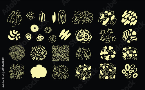 Collection of various cell and tissue structures in biology