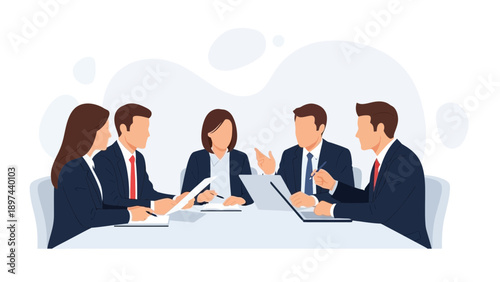 Business Team Meeting: Collaboration, Discussion, and Strategy Planning