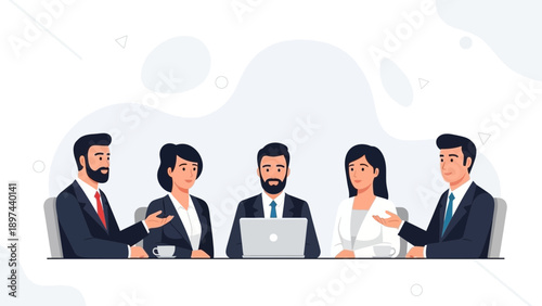 Diverse Business Team Meeting Collaborating Around Laptop