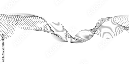abstract concept and modern style Wave Line Design With Repeating Curves for Modern Digital Art and white Backgrounds.
